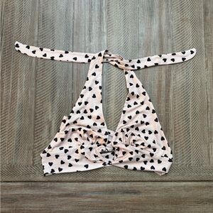 Adika Pink Heart Print Crop Top